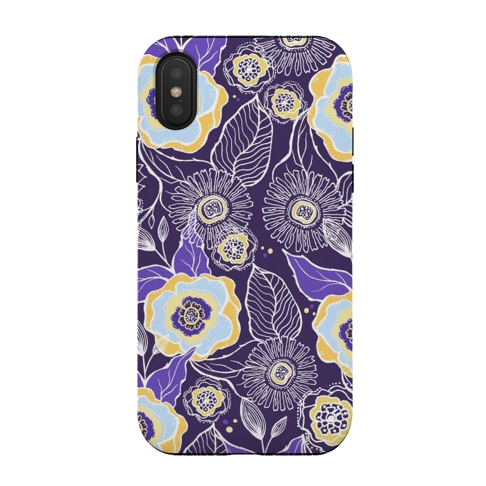 iPhone Xs / X StrongFit Floral Sunshine by Rose Halsey