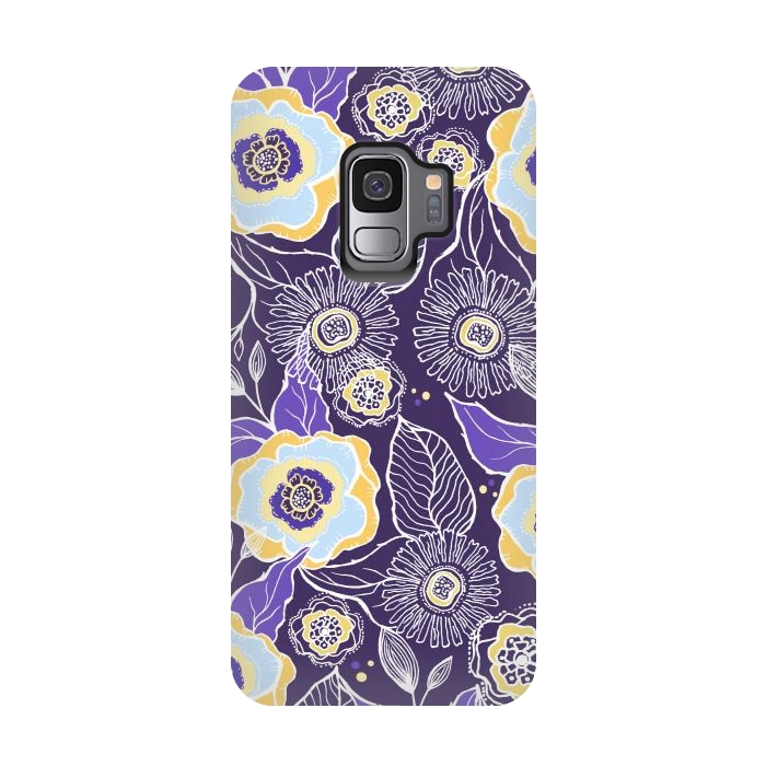 Galaxy S9 StrongFit Floral Sunshine by Rose Halsey