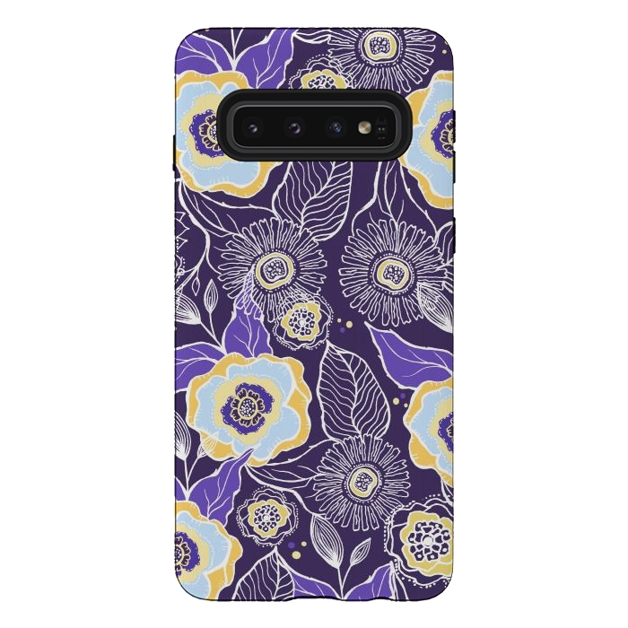 Galaxy S10 StrongFit Floral Sunshine by Rose Halsey