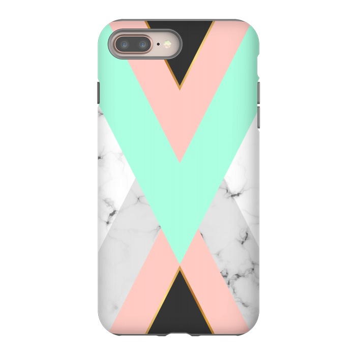 iPhone 7 plus StrongFit Marbled Aquamarine In Vertical by ArtsCase