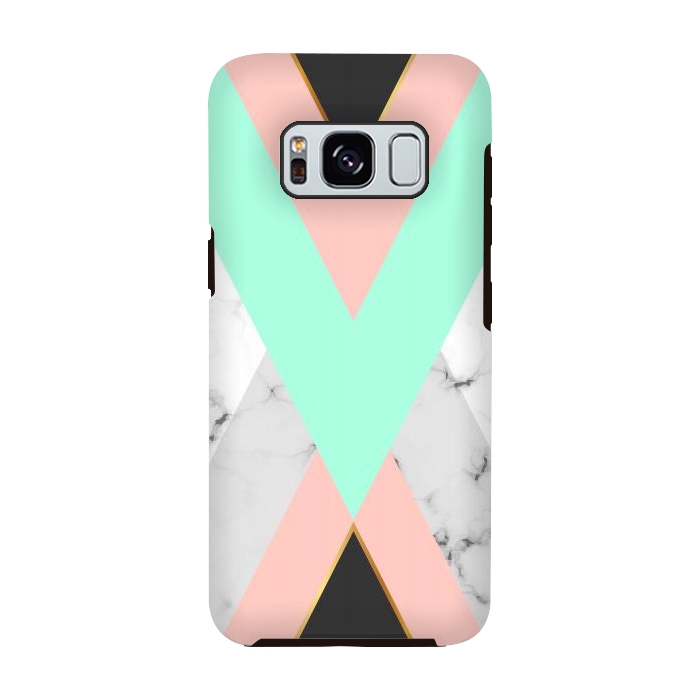 Galaxy S8 StrongFit Marbled Aquamarine In Vertical by ArtsCase