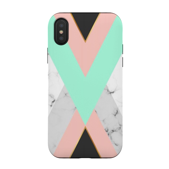 iPhone Xs / X StrongFit Marbled Aquamarine In Vertical by ArtsCase