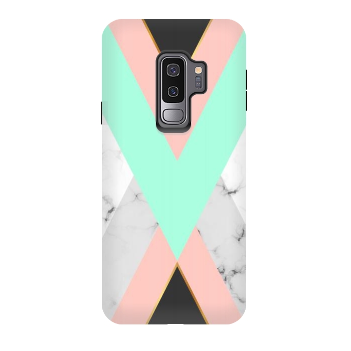 Galaxy S9 plus StrongFit Marbled Aquamarine In Vertical by ArtsCase