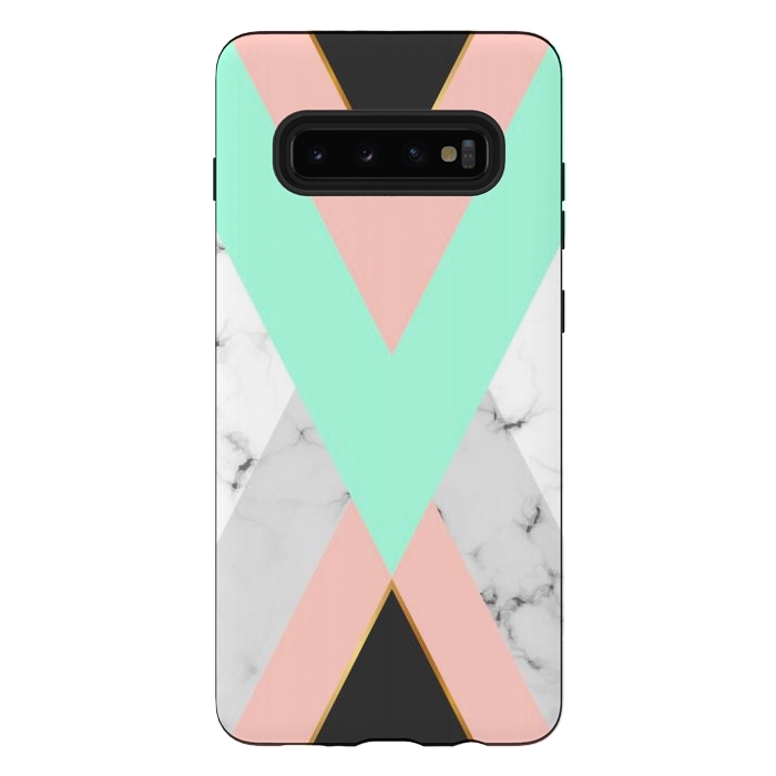 Galaxy S10 plus StrongFit Marbled Aquamarine In Vertical by ArtsCase