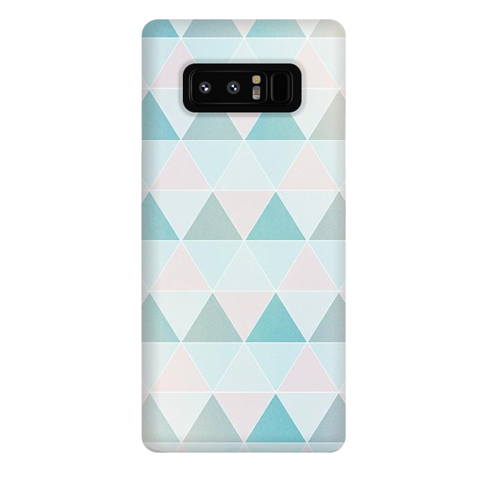 Galaxy Note 8 StrongFit Pink blue Triangles  by Jms