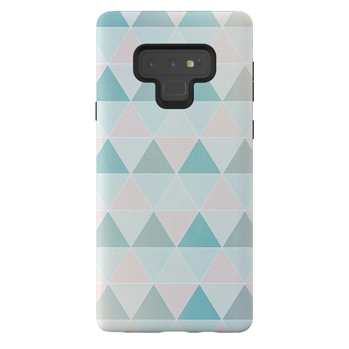 Galaxy Note 9 StrongFit Pink blue Triangles  by Jms
