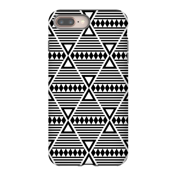 iPhone 7 plus StrongFit black tribal triangles  by TMSarts