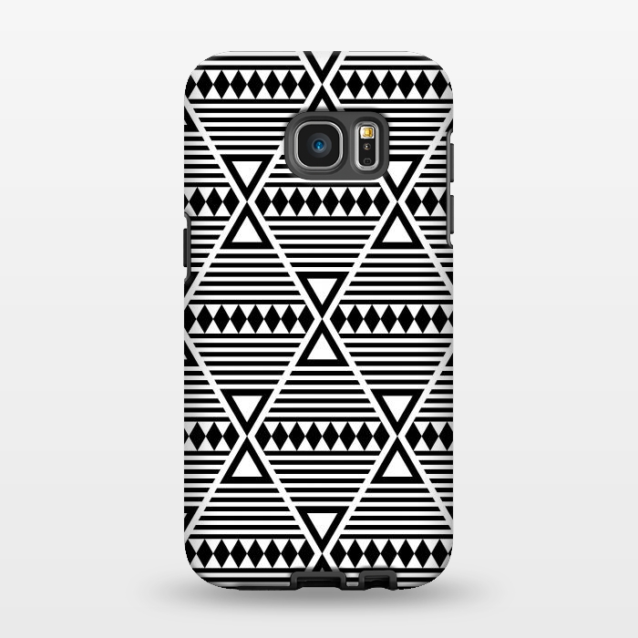 Galaxy S7 EDGE StrongFit black tribal triangles  by TMSarts