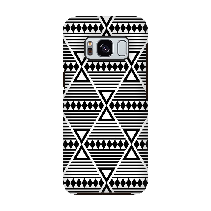 Galaxy S8 StrongFit black tribal triangles  by TMSarts