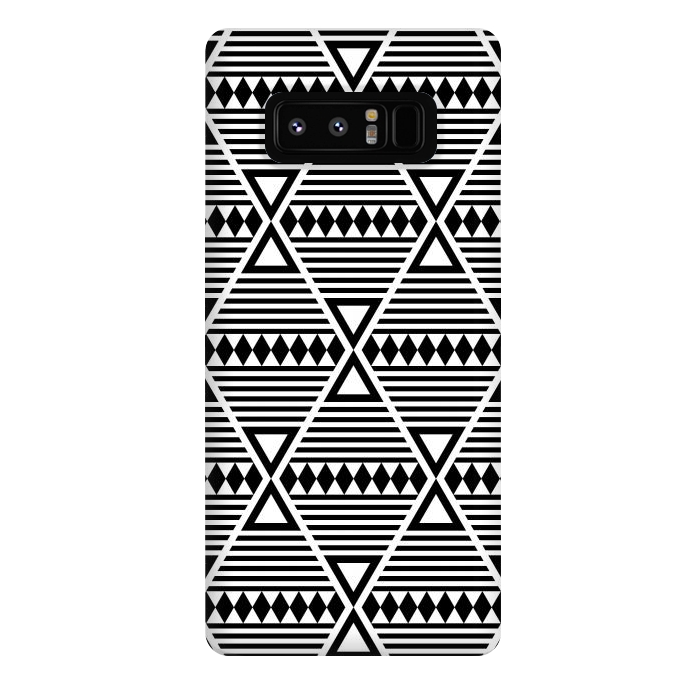 Galaxy Note 8 StrongFit black tribal triangles  by TMSarts
