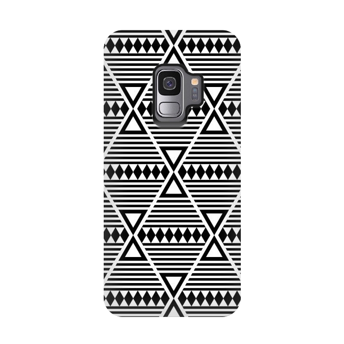 Galaxy S9 StrongFit black tribal triangles  by TMSarts