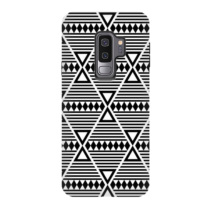 Galaxy S9 plus StrongFit black tribal triangles  by TMSarts