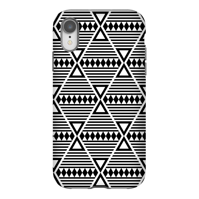 iPhone Xr StrongFit black tribal triangles  by TMSarts