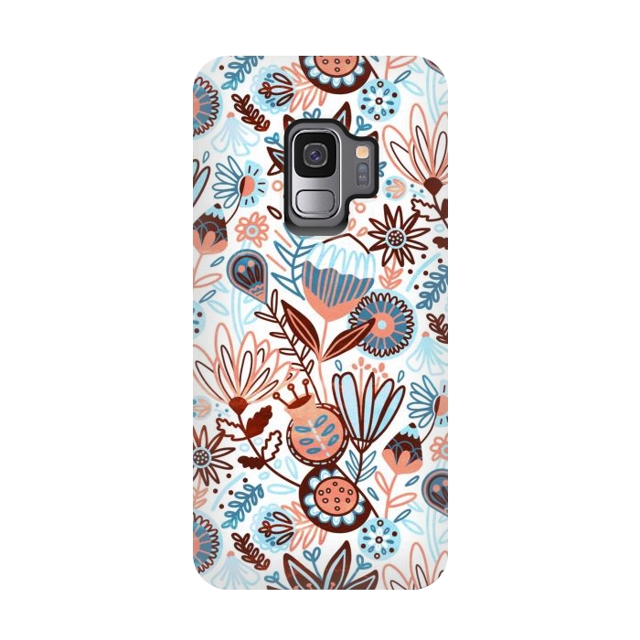 Galaxy S9 StrongFit Winter Floral  by Tigatiga