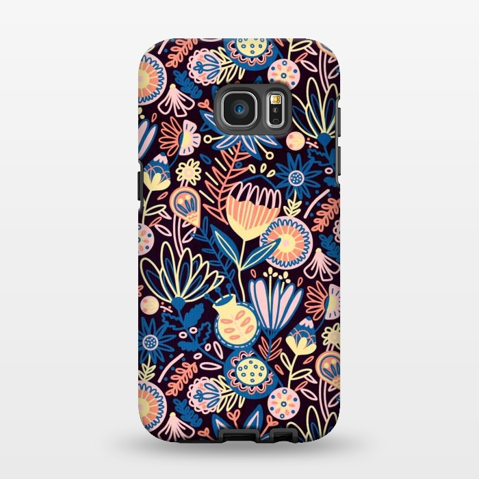 Galaxy S7 EDGE StrongFit Dark Floral  by Tigatiga