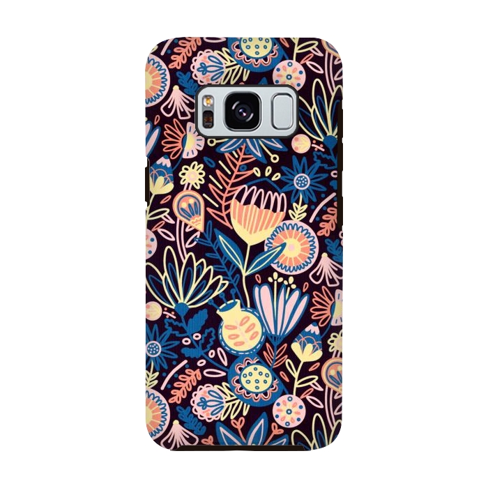 Galaxy S8 StrongFit Dark Floral  by Tigatiga