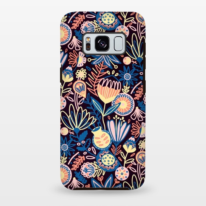Galaxy S8 plus StrongFit Dark Floral  by Tigatiga