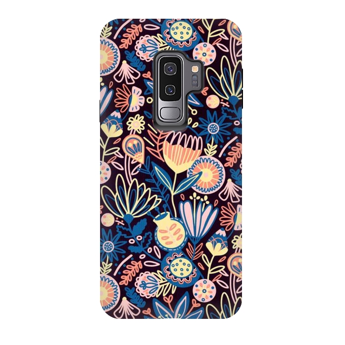 Galaxy S9 plus StrongFit Dark Floral  by Tigatiga