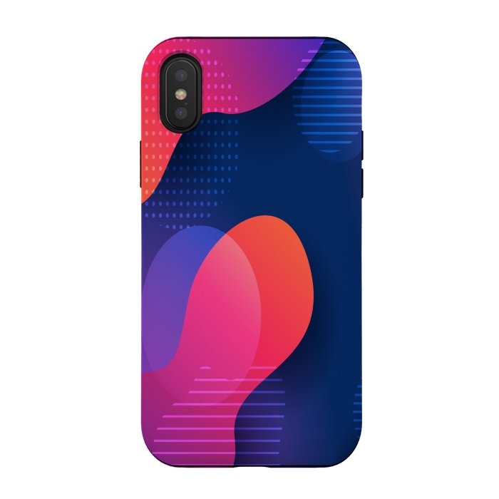 iPhone Xs / X StrongFit BLUE RED ABSTRACT PATTERN by MALLIKA