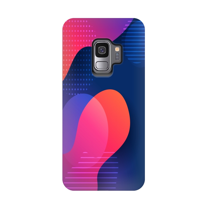 Galaxy S9 StrongFit BLUE RED ABSTRACT PATTERN by MALLIKA