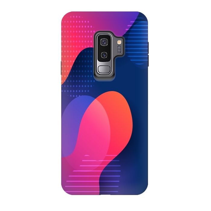 Galaxy S9 plus StrongFit BLUE RED ABSTRACT PATTERN by MALLIKA