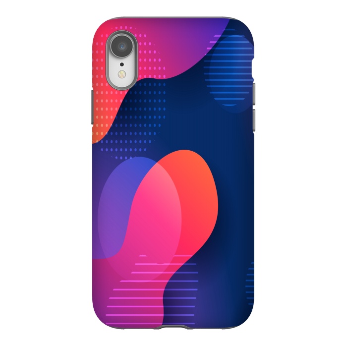 iPhone Xr StrongFit BLUE RED ABSTRACT PATTERN by MALLIKA