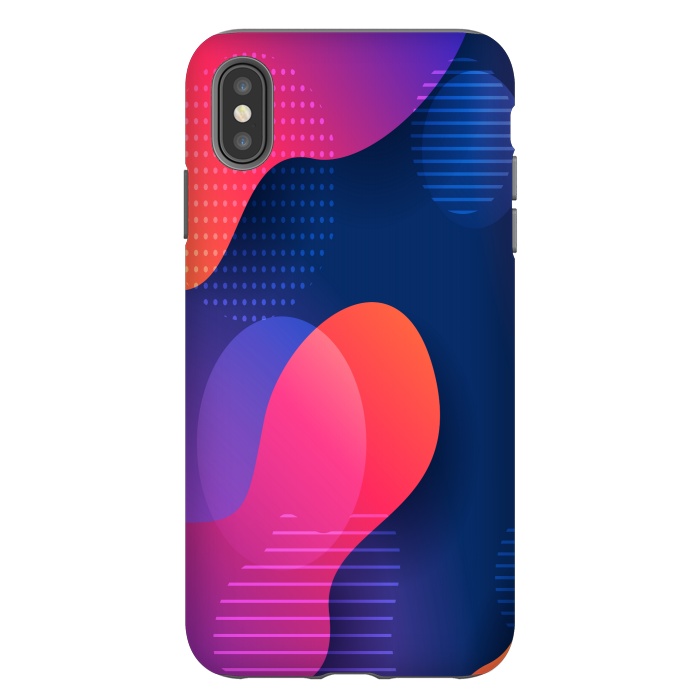 iPhone Xs Max StrongFit BLUE RED ABSTRACT PATTERN by MALLIKA