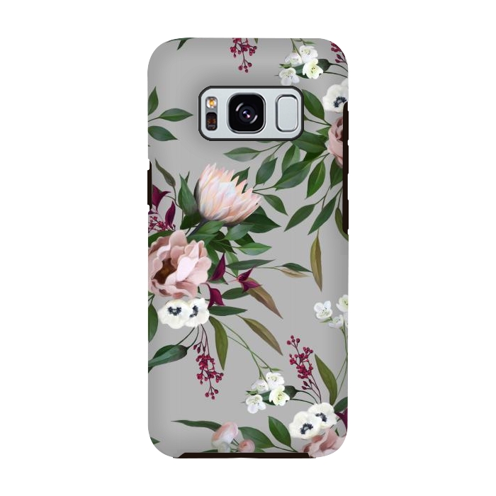 Galaxy S8 StrongFit Bouquet With a Protea | Gray by Elzbieta Malyska