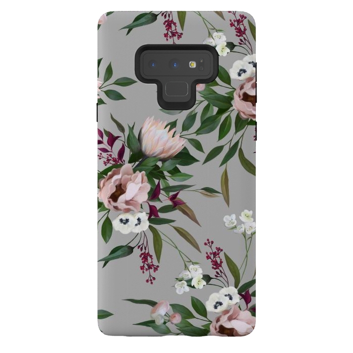 Galaxy Note 9 StrongFit Bouquet With a Protea | Gray by Elzbieta Malyska