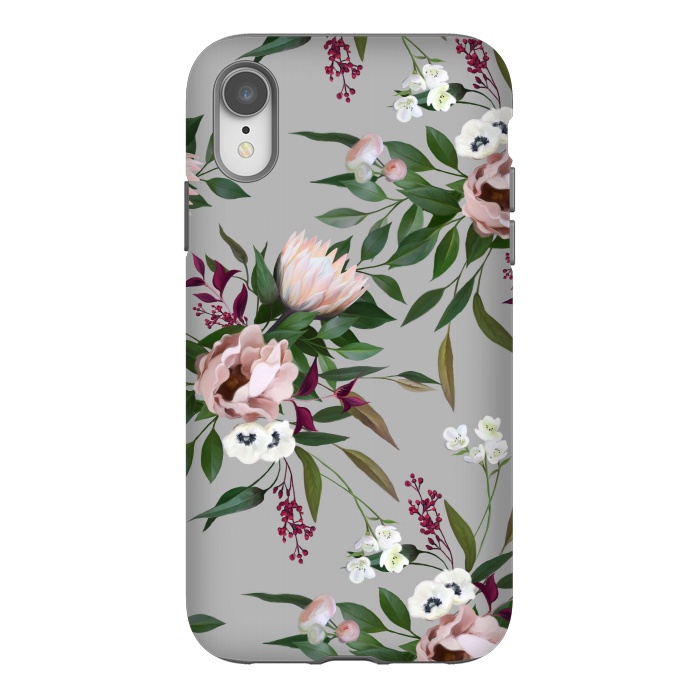 iPhone Xr StrongFit Bouquet With a Protea | Gray by Elzbieta Malyska