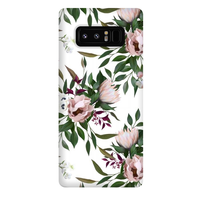 Galaxy Note 8 StrongFit Bouquet With a Protea | White by Elzbieta Malyska