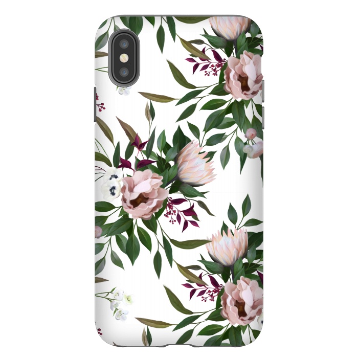 iPhone Xs Max StrongFit Bouquet With a Protea | White by Elzbieta Malyska