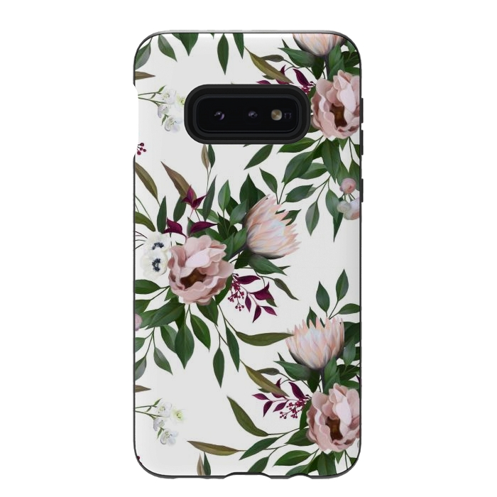 Galaxy S10e StrongFit Bouquet With a Protea | White by Elzbieta Malyska