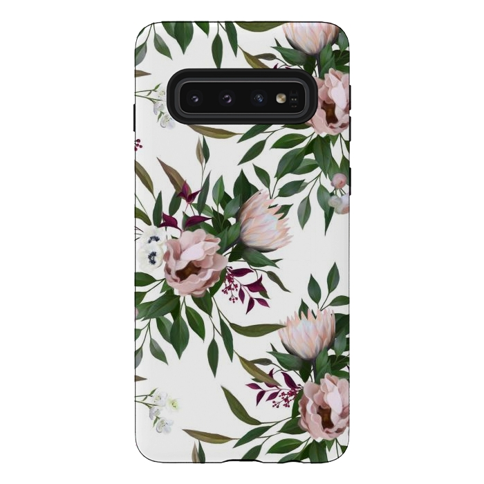 Galaxy S10 StrongFit Bouquet With a Protea | White by Elzbieta Malyska