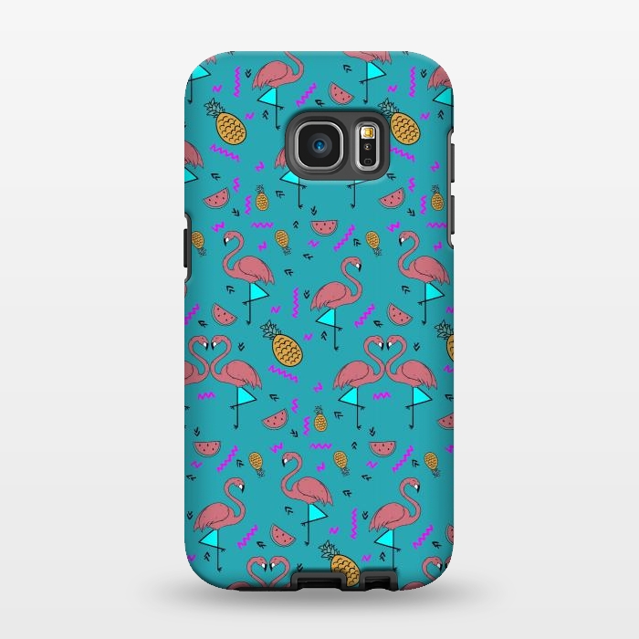 Galaxy S7 EDGE StrongFit Flamingos In Fashionable Summer by ArtsCase