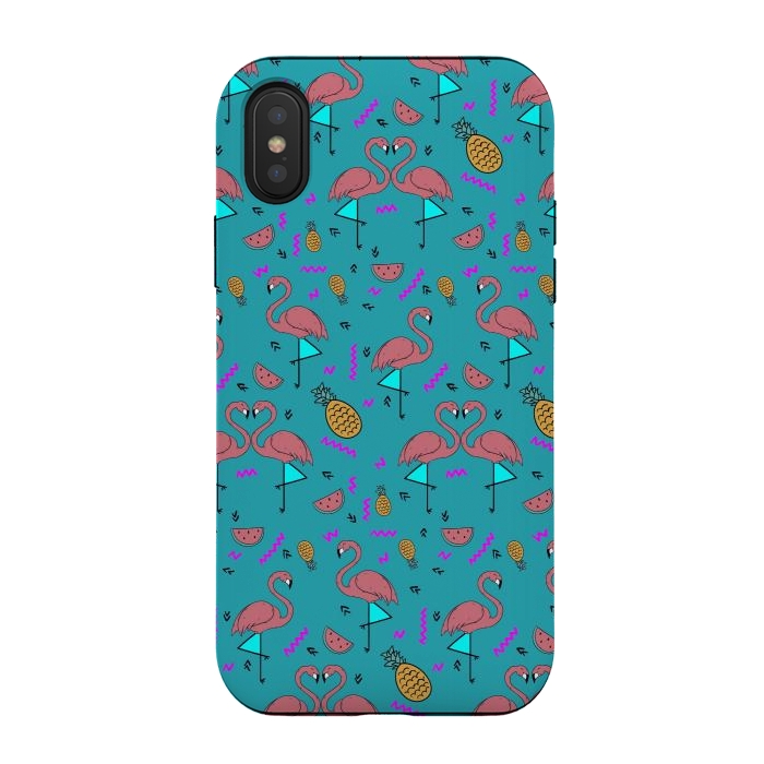 iPhone Xs / X StrongFit Flamingos In Fashionable Summer by ArtsCase