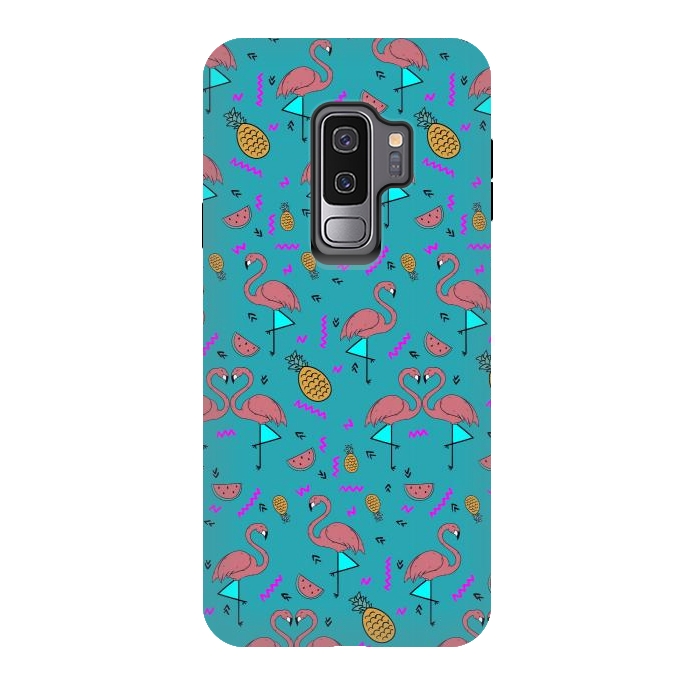 Galaxy S9 plus StrongFit Flamingos In Fashionable Summer by ArtsCase