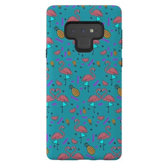 Galaxy Note 9 StrongFit Flamingos In Fashionable Summer by ArtsCase