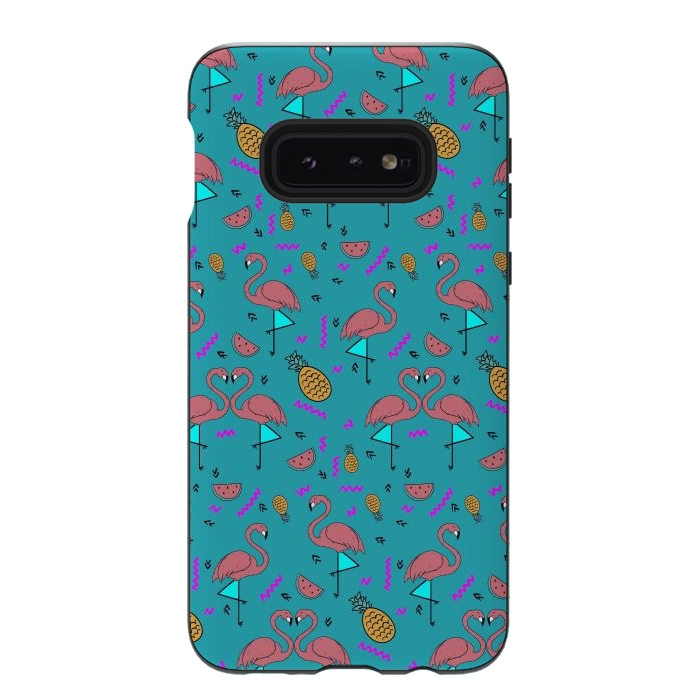 Galaxy S10e StrongFit Flamingos In Fashionable Summer by ArtsCase