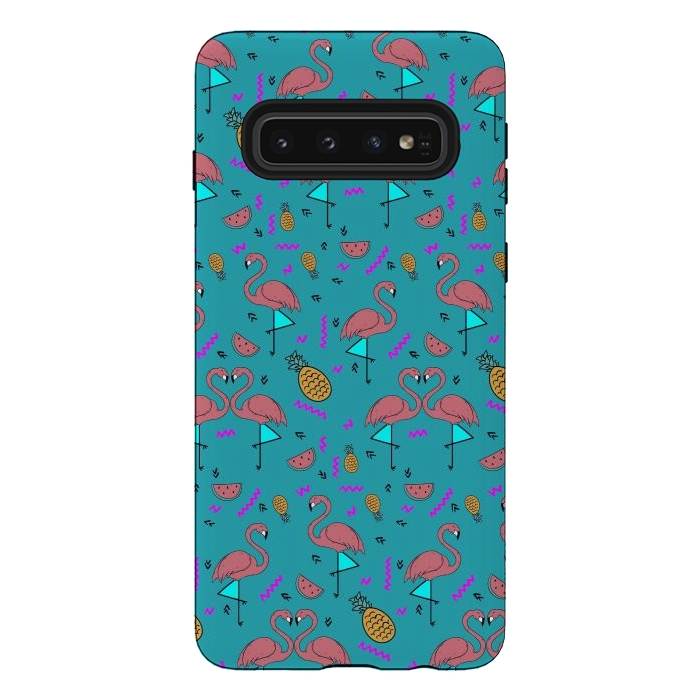 Galaxy S10 StrongFit Flamingos In Fashionable Summer by ArtsCase