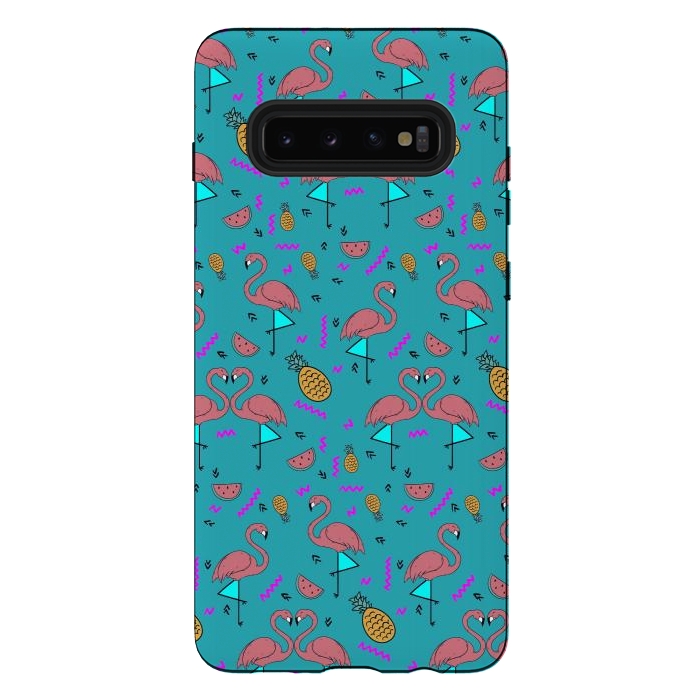 Galaxy S10 plus StrongFit Flamingos In Fashionable Summer by ArtsCase