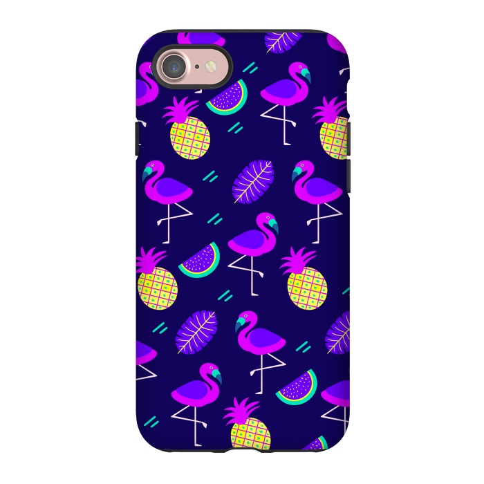 iPhone 7 StrongFit Flamingos In Neon by ArtsCase