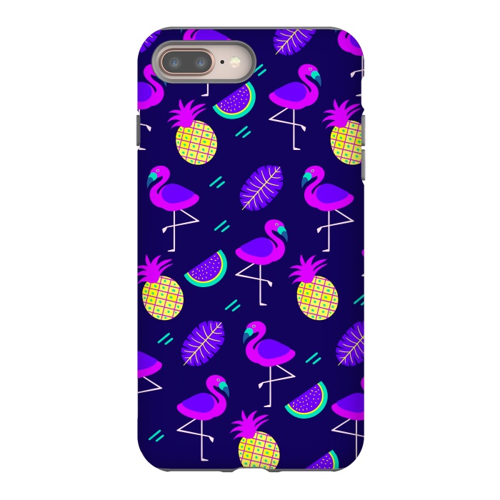 iPhone 7 plus StrongFit Flamingos In Neon by ArtsCase