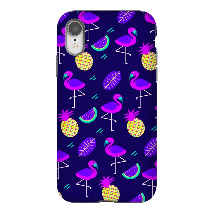 iPhone Xr StrongFit Flamingos In Neon by ArtsCase