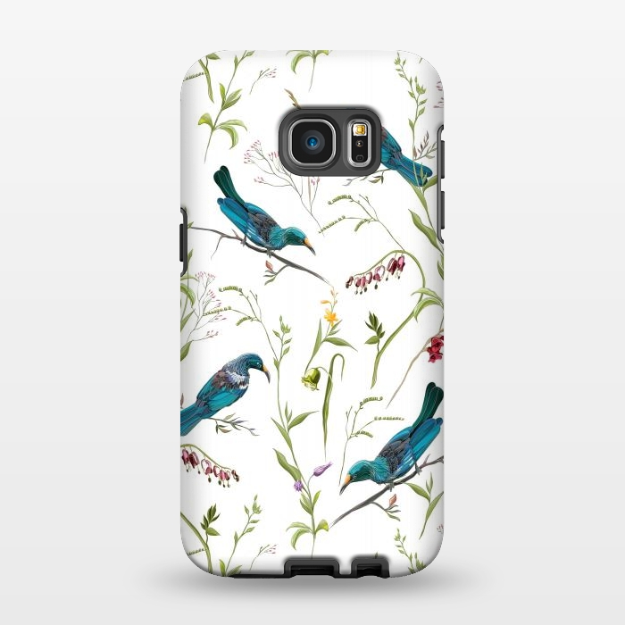 Galaxy S7 EDGE StrongFit Birds in flowers by Elzbieta Malyska