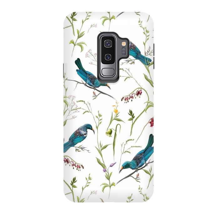 Galaxy S9 plus StrongFit Birds in flowers by Elzbieta Malyska