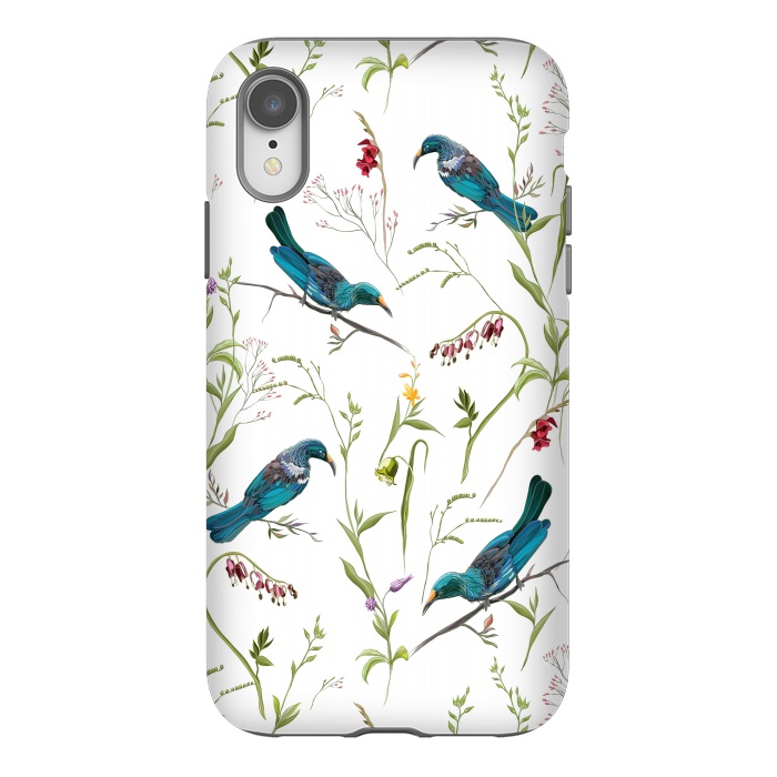 iPhone Xr StrongFit Birds in flowers by Elzbieta Malyska
