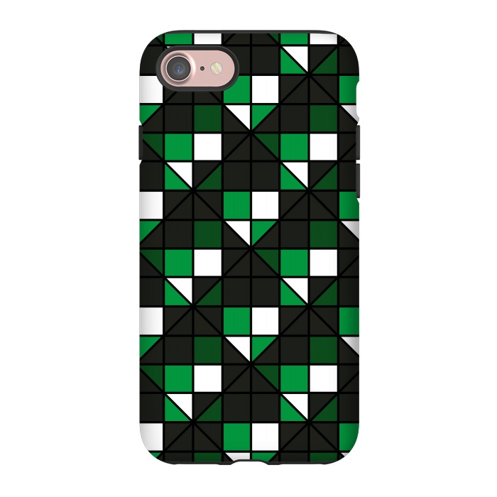 iPhone 7 StrongFit dark green squares by TMSarts
