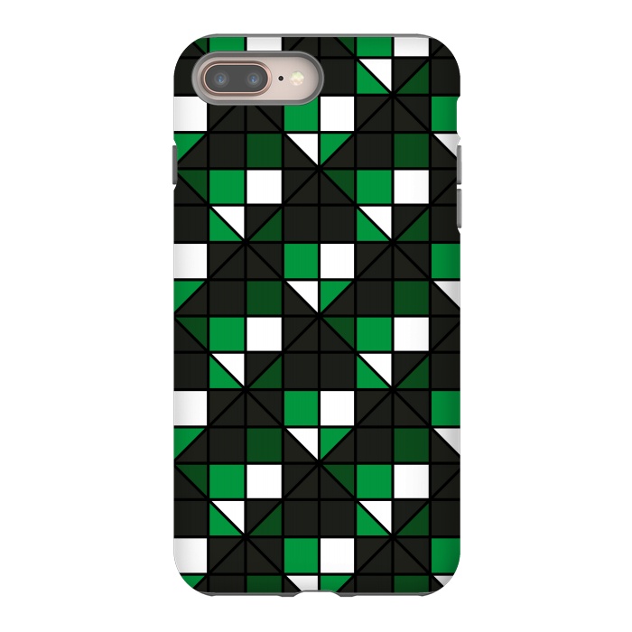 iPhone 7 plus StrongFit dark green squares by TMSarts