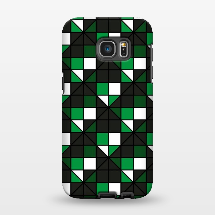Galaxy S7 EDGE StrongFit dark green squares by TMSarts